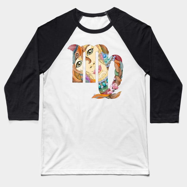 Virgo Horoscope Girl Baseball T-Shirt by Creativity Haven